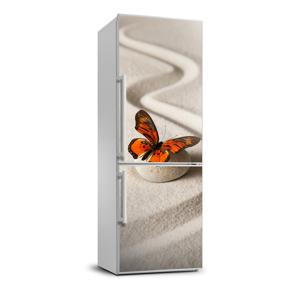 Foto tapeta na ledničku Kámen zen a motýl