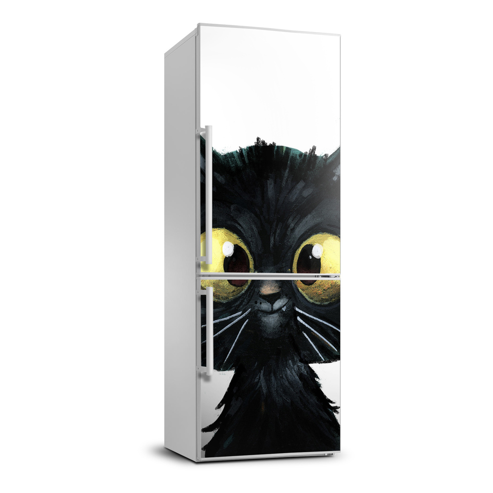 Nálepka s fotografií na ledničku Stěna kočka