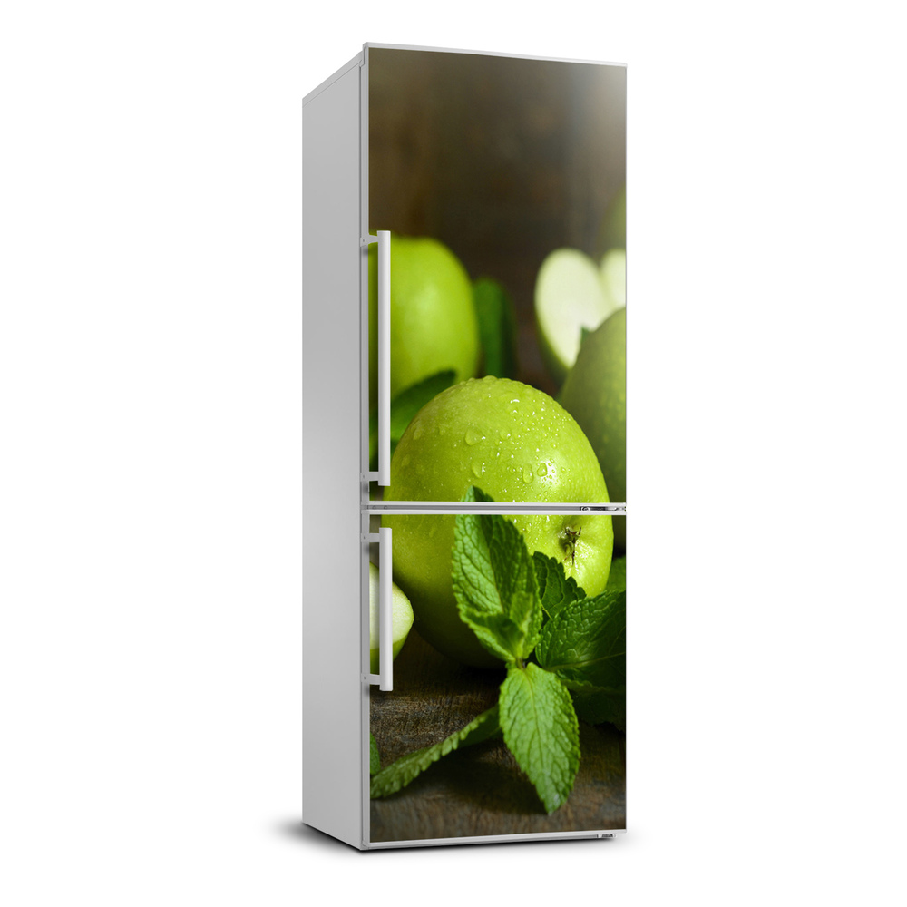 Fototapeta na ledničku Zelené jablka