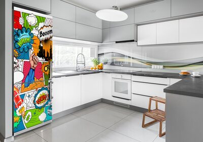 Nálepka s fotografií na ledničku Stěna komiks