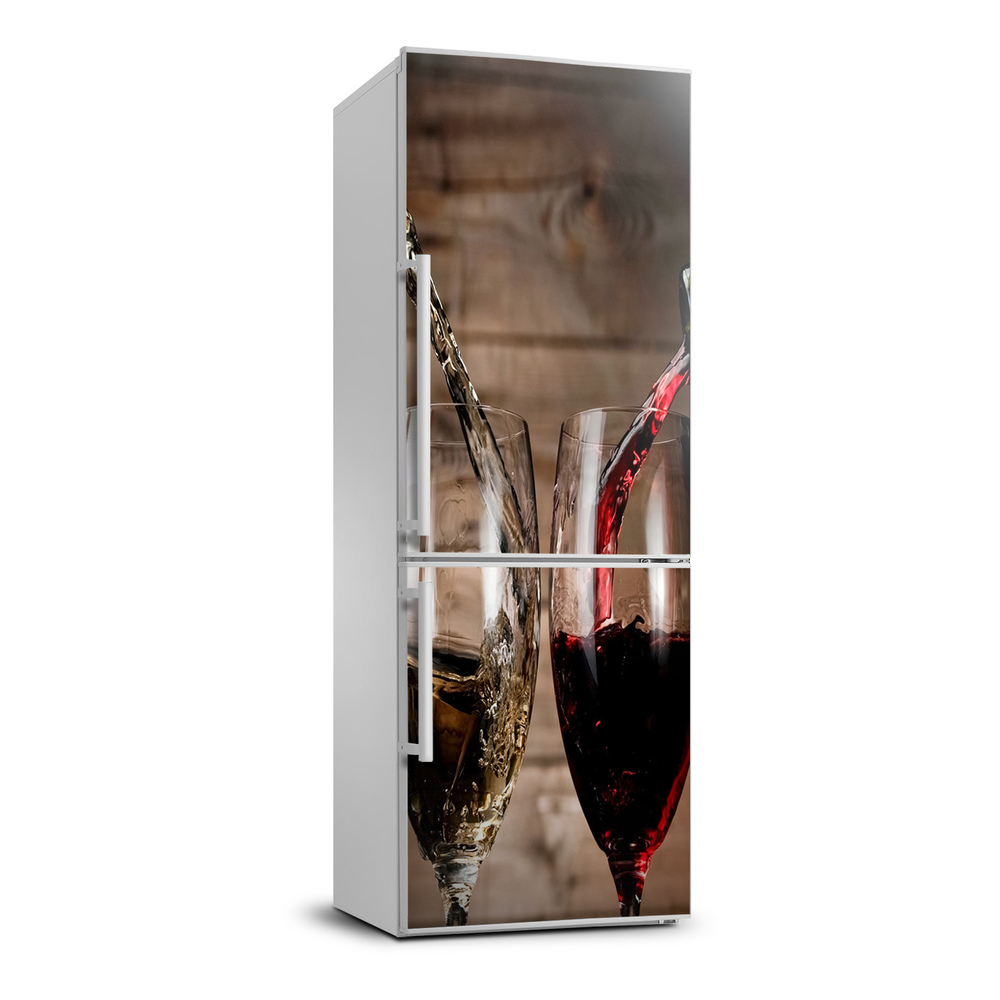 Nálepka na ledničku Víno ve sklenicích