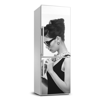 Nálepka tapeta na ledničku Žena v brýlích