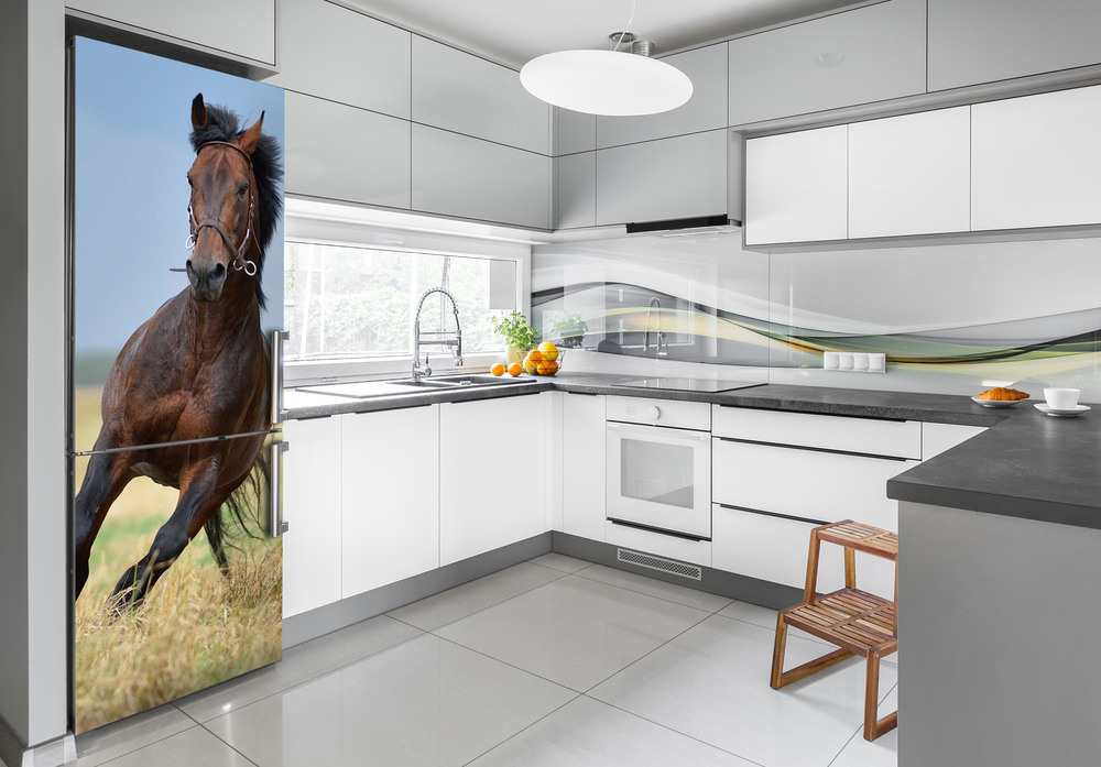 Foto tapeta na ledničku Kůň na poli