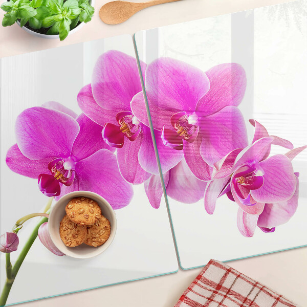 Skleněné krájecí prkénko Orchideje v odstínech růžové