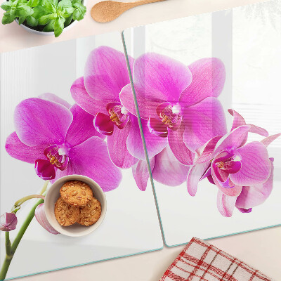 Skleněné krájecí prkénko Orchideje v odstínech růžové