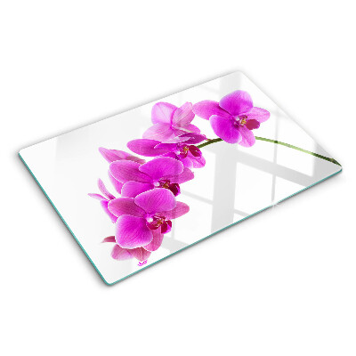 Krájecí prkénko skleněné Květy orchidejí v odstínech růžové