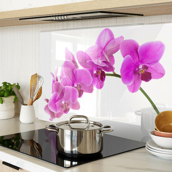 Krájecí prkénko skleněné Květy orchidejí v odstínech růžové