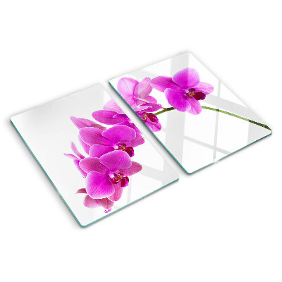 Krájecí prkénko skleněné Květy orchidejí v odstínech růžové