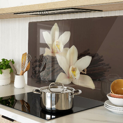 Skleněná krájecí deska Orchideje a vanilkové lusky