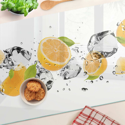 Skleněná deska do kuchyně Citrony s ledem
