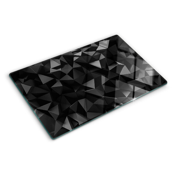 Skleněná deska do kuchyně Polygonální geometrie v odstínech černé