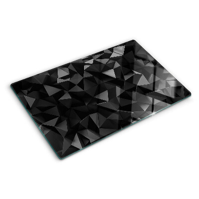 Skleněná deska do kuchyně Polygonální geometrie v odstínech černé