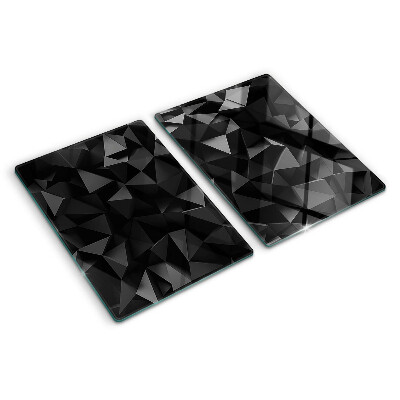 Skleněná deska do kuchyně Polygonální geometrie v odstínech černé