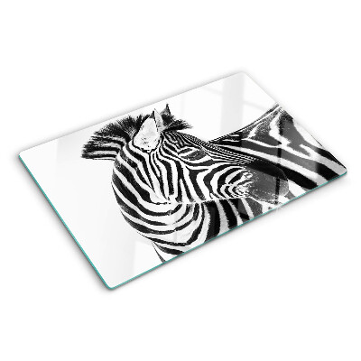 Skleněná krájecí deska Zebra s černými a bílými pruhy