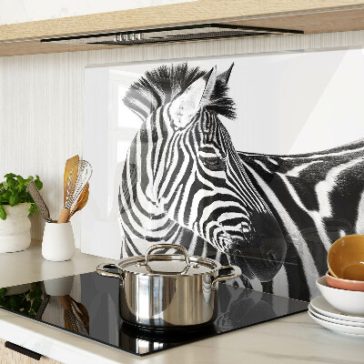 Skleněná krájecí deska Zebra s černými a bílými pruhy