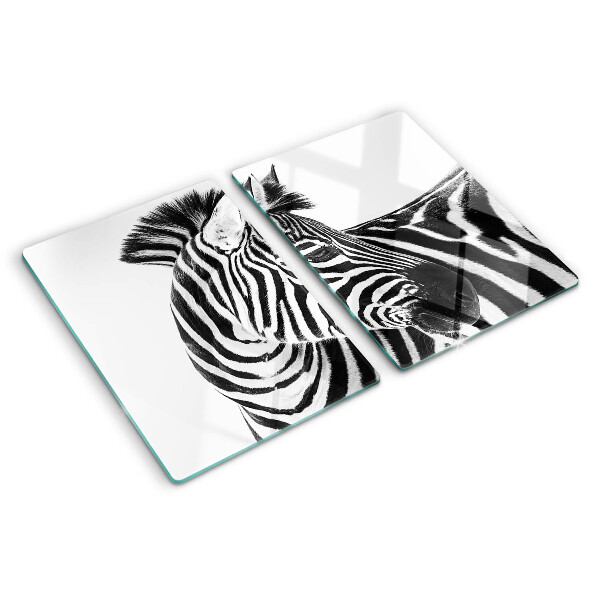 Skleněná krájecí deska Zebra s černými a bílými pruhy