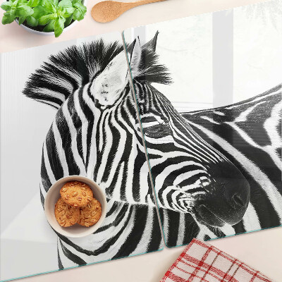 Skleněná krájecí deska Zebra s černými a bílými pruhy