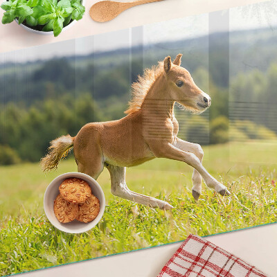 Skleněná deska do kuchyně Hříbě na louce