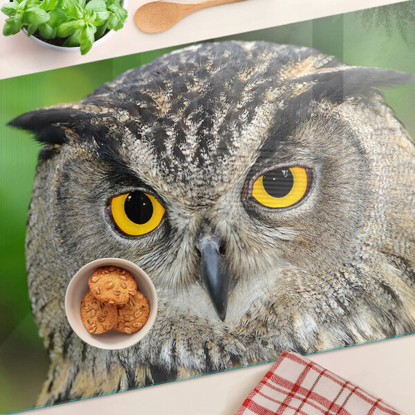 Krájecí prkénko skleněné Sova s výraznýma očima