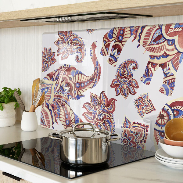 Krájecí prkénko skleněné Paisley motiv s květinami