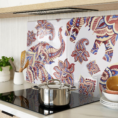 Krájecí prkénko skleněné Paisley motiv s květinami