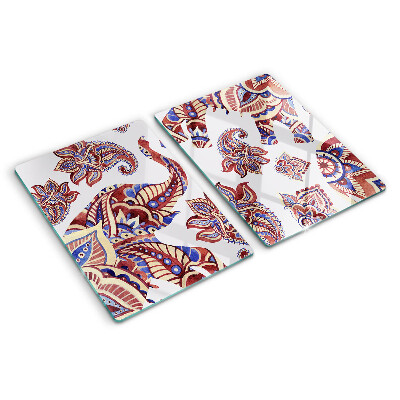 Krájecí prkénko skleněné Paisley motiv s květinami