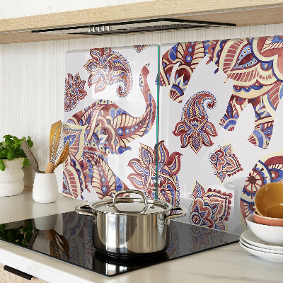 Krájecí prkénko skleněné Paisley motiv s květinami