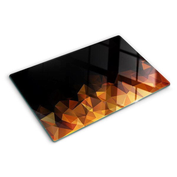 Skleněné krájecí prkénko Hořící oheň v geometrickém stylu