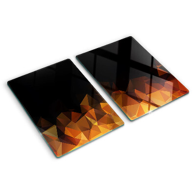 Skleněné krájecí prkénko Hořící oheň v geometrickém stylu