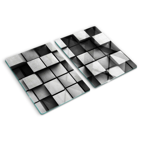 Skleněná deska do kuchyně Geometrické vzory v odstínech šedé