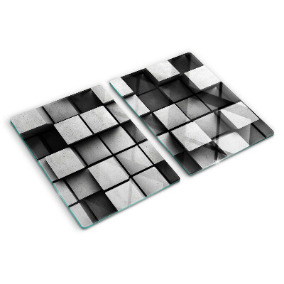 Skleněná deska do kuchyně Geometrické vzory v odstínech šedé
