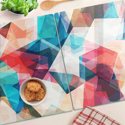 Skleněná deska do kuchyně Abstraktní geometrie v pastelových barvách