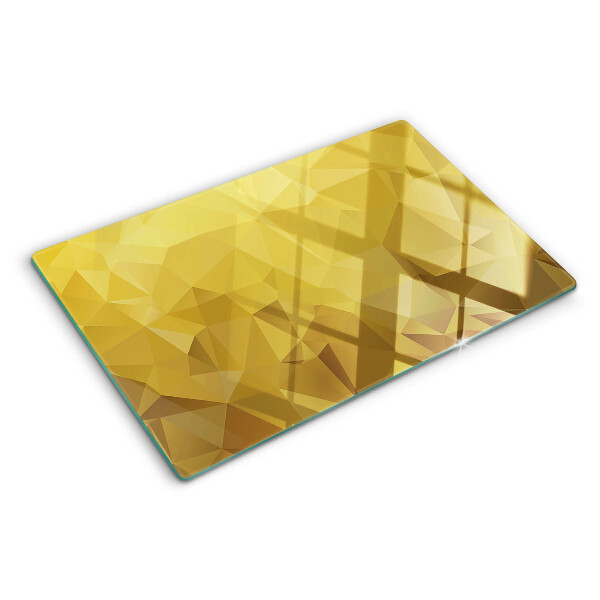 Skleněné krájecí prkénko Geometrie ve zlatých odstínech