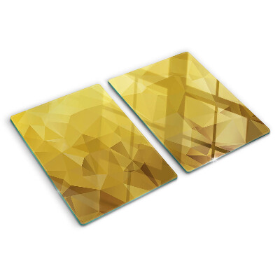 Skleněné krájecí prkénko Geometrie ve zlatých odstínech