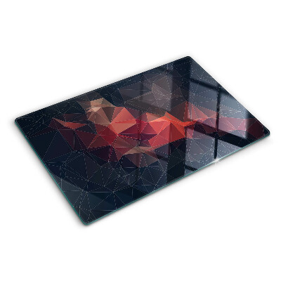 Krájecí prkénko skleněné Abstraktní geometrie v odstínech červené