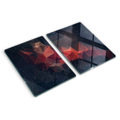 Krájecí prkénko skleněné Abstraktní geometrie v odstínech červené