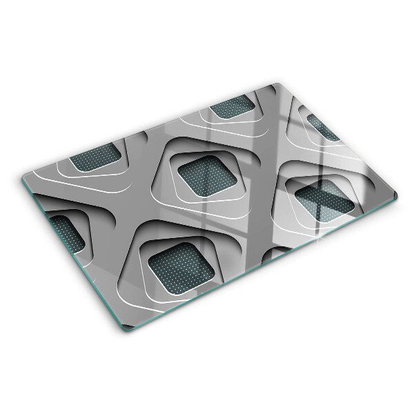 Skleněná krájecí deska Geometrické vzory v odstínech šedé