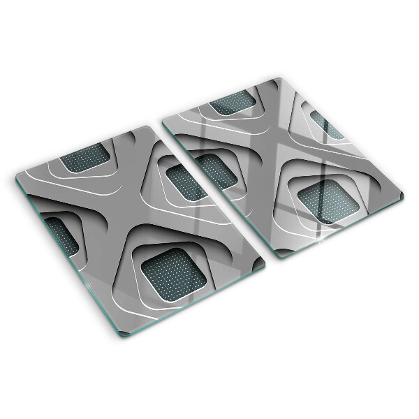 Skleněná krájecí deska Geometrické vzory v odstínech šedé