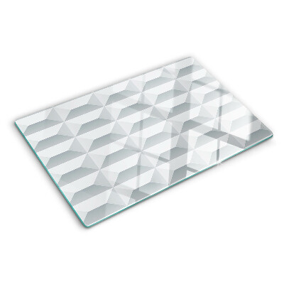 Skleněná deska do kuchyně 3D geometrie krychle