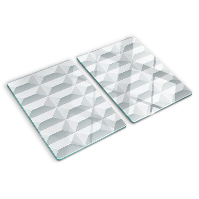 Skleněná deska do kuchyně 3D geometrie krychle