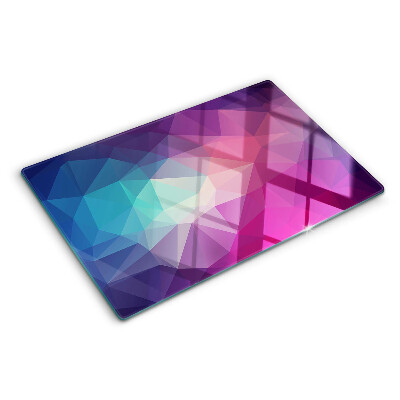 Skleněné krájecí prkénko Geometrie v odstínech růžové a modré