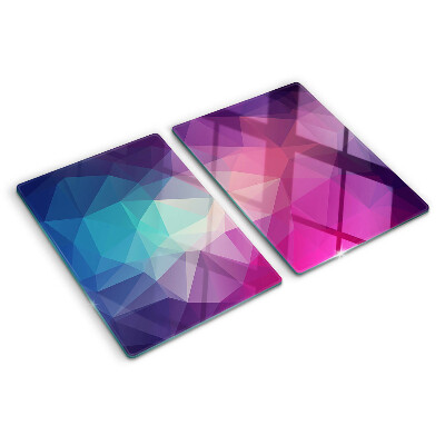 Skleněné krájecí prkénko Geometrie v odstínech růžové a modré