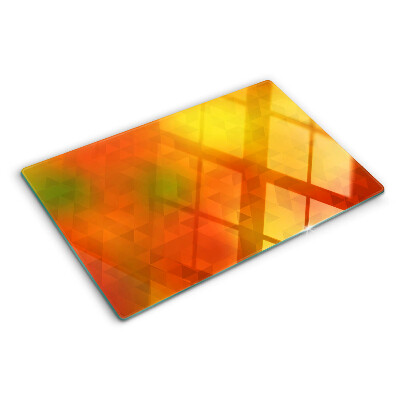Skleněná deska do kuchyně Geometrie v odstínech oranžové