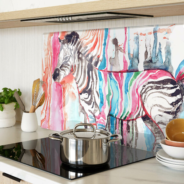 Skleněné krájecí prkénko Zebra v barevných pruzích