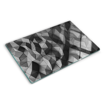 Krájecí prkénko skleněné Abstraktní geometrický vzor v odstínech šedé