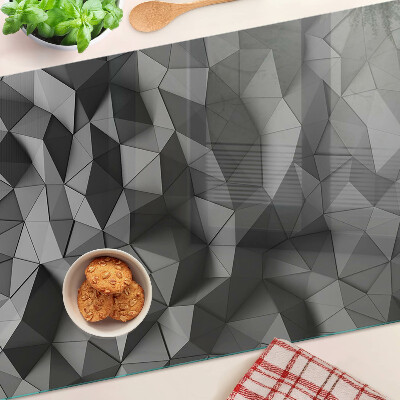 Krájecí prkénko skleněné Abstraktní geometrický vzor v odstínech šedé