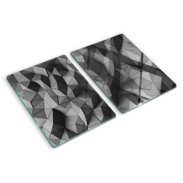 Krájecí prkénko skleněné Abstraktní geometrický vzor v odstínech šedé