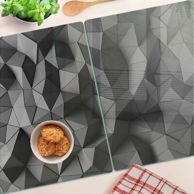 Krájecí prkénko skleněné Abstraktní geometrický vzor v odstínech šedé