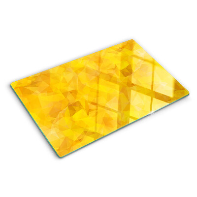 Skleněná krájecí deska Žlutá geometrická mozaika
