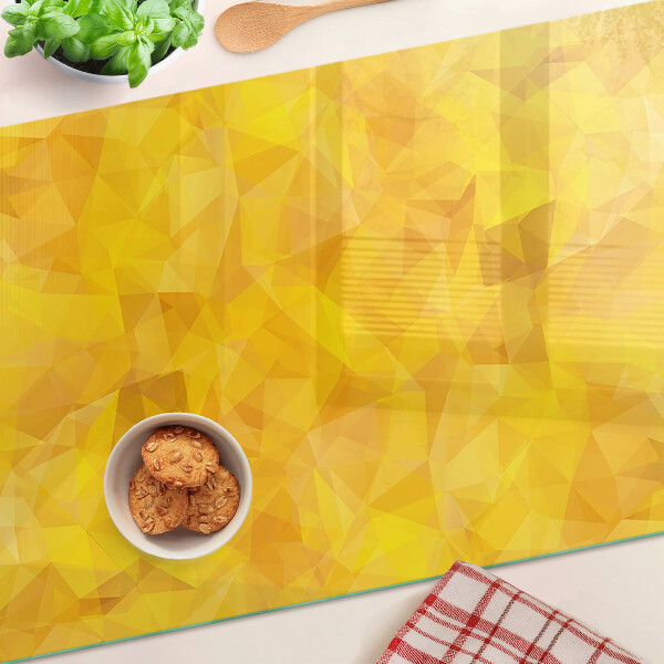 Skleněná krájecí deska Žlutá geometrická mozaika